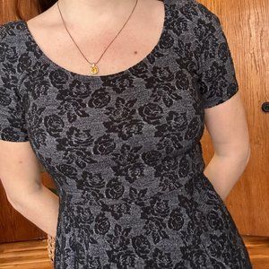 Black Floral Mini Dress Small